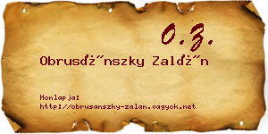 Obrusánszky Zalán névjegykártya